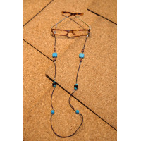 Turquoise and Brown Eye-Glass Chain