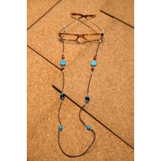 Turquoise and Brown Eye-Glass Chain