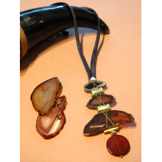 Triple Agate Necklace - Black