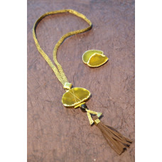 Agate Tassel Necklace - Green