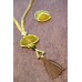 Agate Tassel Necklace - Green