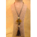 Agate Tassel Necklace - Green