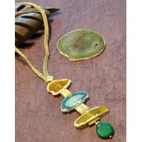 Triple Agate Necklace - Green