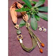 Orange Aura Jewelled Scarf + Evolution Earrings - SOLD OUT