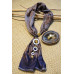 Shades of Grey Jewelled Scarf + Lapis Filigree Earrings